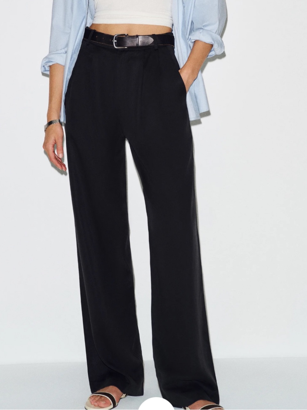 Reformation Mason High Waist Wide Leg Pleated Trousers Size 0